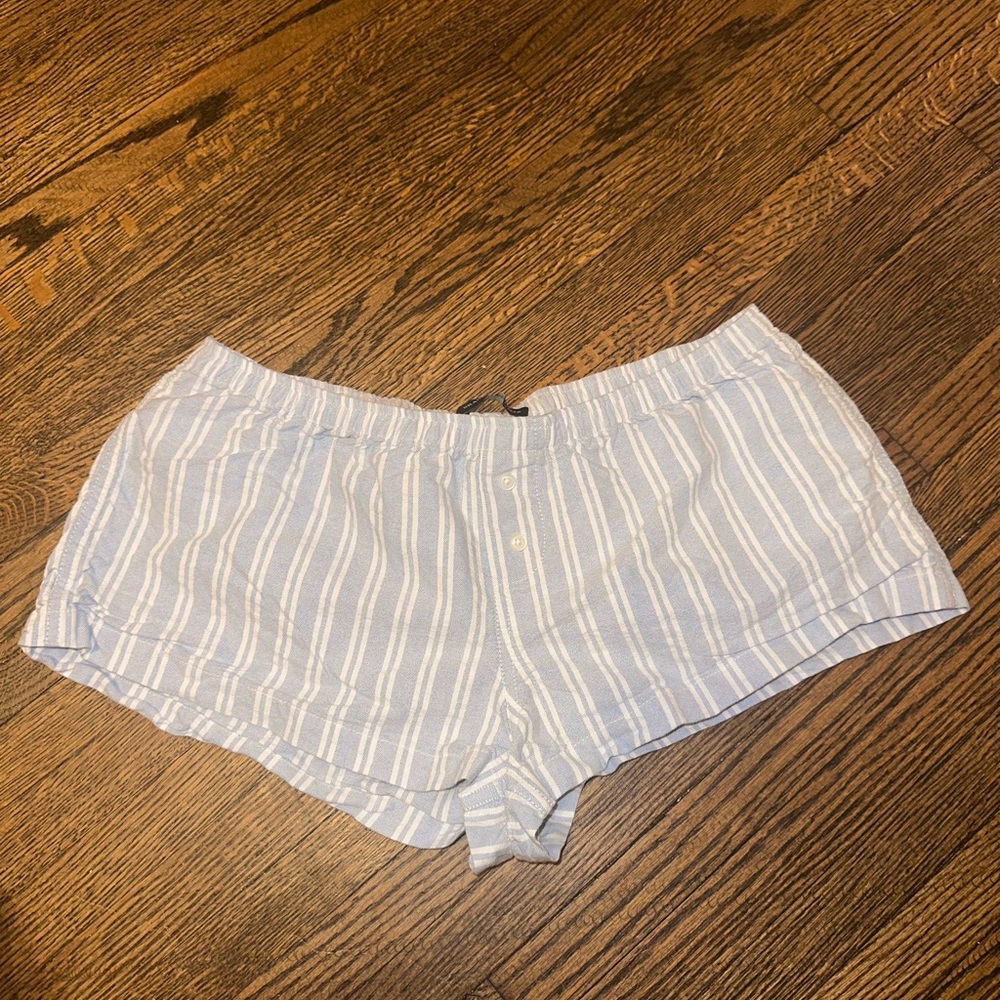Brandy Melville Light Blue Striped High Waist Shorts